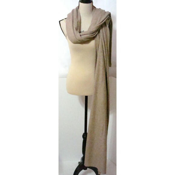 NWT New 100% Cashmere Scarf Wrap Long Womens Tan Ryllace Brown Taupe 100 X 28 - Picture 3 of 14